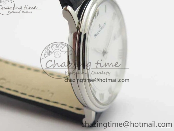 0519 Villeret 6651 SS ZF 1:1 Best Edition White Dial On Black Leather Strap A Practical 8098